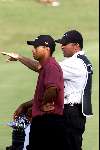 Marbella 12 november 2000
 Golfclub Valderrama American Express Championships.
Tiger Woods   met caddy     golfen