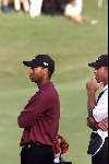 Marbella 12 november 2000
 Golfclub Valderrama American Express Championships.
Tiger met caddy Woods  golfen