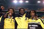 AMSTERDAM 18 NOVEMBER 2001
AJAX-NAC 1-3
v.l.n.r. Kevin Bobson, Kofi Mensah en Youssouf Hersi