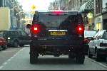Amsterdam 29 november 2003
Winston Bogarde in zijn Hummer op de PC Hooftstraat