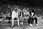 Edwin Smulders in gesprek met ruud Gullit in het Munchener stadion 1988
