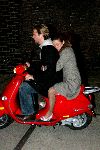Amsterdam 8 november 2004
Herdenkingsdienst Theo v Gogh in de westergasfabriek.
Katja Schuurman op scooter met Thijs Romer