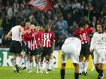 Eindhoven, 1 November 2005
Wedstrijd Champions League seizoen 2005/2006tussen PSV-AC Milaan, eindstand 1-0
Blijdschap bij Ismail Aissati na afloop wedstrijd
Foto: © Peter Smulders