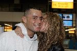 Schiphol 2 november 2005
Yorinde Moll met haar nieuwe vriend die als freefighter over heel de wereld reist voor zijn sport