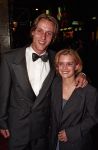 Amsterdam, 7 April 1999 Daan Schuurmans met zijn inmiddels ex-vriendin bij de premiere van Grolsch Master