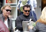 Amsterdam 2 november 2010
Gerard Joling en Wino Omtzigt op terras op de pc hooftstraat.
Peter Smulders bv