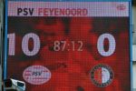Eindhoven, 24 Oktober 2010
Kompetitiewedstrijd PSV-Feyenoord, eindstand 10-0 Seizoen 2010/2011
De grootste nederlaag van Feyenoord ooit in het betaalde voetbal
Evenaring van de grootste overwinning PSV in het betaald Voetbal
Scorebord PSV-Feyenoord met de 10-0 uitslag
Foto Junior Smulders