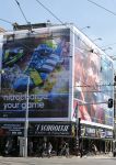 Amsterdam 26 augustus 2013
Adidas voetbalschoenen reclame op pand in Amsterdam