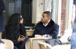 Amsterdam 10 oktober 2013
Badr hari op terras met de vriendin van Ronnie Rosenbaum
