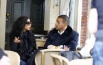 Amsterdam 10 oktober 2013
Badr hari op terras met de vriendin van Ronnie Rosenbaum