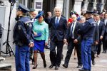 Den Haag 17 september 2013
Prinsjesdag op het binnenhof.
Geert Wilders met zijn vrouw en beveiliging
