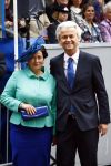 Den Haag 17 september 2013
Prinsjesdag op het binnenhof.
Geert Wilders met zijn vrouw en beveiliging