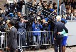 Den Haag 17 september 2013
Prinsjesdag op het binnenhof.
Geert Wilders met zijn vrouw en beveiliging
