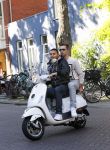 Amsterdam 30 september 2013
Jeffrey Wammes met vriend op vespa scooter.