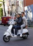 Amsterdam 30 september 2013
Jeffrey Wammes met vriend op vespa scooter.