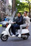 Amsterdam 30 september 2013
Jeffrey Wammes met vriend op vespa scooter.