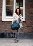 Amsterdam 9 oktober 2013
Leontine Borsato op straat.