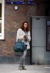 Amsterdam 9 oktober 2013
Leontine Borsato op straat.