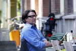 Amsterdam 9 september 2013
Pierre Bokma op terras met ......
