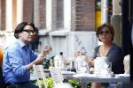 Amsterdam 9 september 2013
Pierre Bokma op terras met ......