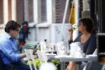 Amsterdam 9 september 2013
Pierre Bokma op terras met ......