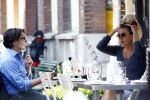Amsterdam 9 september 2013
Pierre Bokma op terras met ......