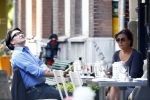 Amsterdam 9 september 2013
Pierre Bokma op terras met ......