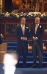 Apeldoorn 5 oktober 2013
Zijne Koninklijke Hoogheid Prins Jaime de Bourbon de Parme en Viktï¿½ria Cservenyï¿½k trouwen in de kerk onze lieve vrouwe ten hemelopneming in Apeldoorn.. Prins Jaime en Prins Carlos wachten op de bruid