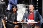 Amsterdam 26 september 2013
Sandra Schuurhof met haar manager Hans v d Veen op terras bij George.