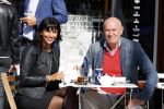 Amsterdam 26 september 2013
Sandra Schuurhof met haar manager Hans v d Veen op terras bij George.