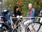 Amsterdam 26 september 2013
Sandra Schuurhof met haar manager Hans v d Veen op terras bij George.
