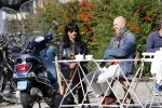 Amsterdam 26 september 2013
Sandra Schuurhof met haar manager Hans v d Veen op terras bij George.