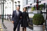 Den Haag 17 september 2013
Tatjana met haar nieuwe vriend Lex v Hessen bij hotel des indes.