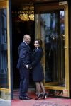 Den Haag 17 september 2013
Tatjana met haar nieuwe vriend Lex v Hessen bij hotel des indes.