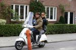 Amsterdam 7 oktober 2013
Daniel de Ridder met Tatum Dagelet en Toy Travis op de vespa scooter.
