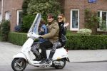 Amsterdam 7 oktober 2013
Daniel de Ridder met Tatum Dagelet en Toy Travis op de vespa scooter.