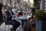 Amsterdam 4 oktober 2014
Astrid Joosten met een kennis op terras.