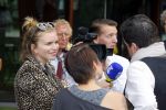Amsterdam 20 augustus 2014
Doop van de Johnny Kraaykamp sloep bij het Hilton. Aanwezig zijn Sanne Kraaykamp haar broer John jr en Rijk de Gooyer jr. 
Elisa v d Meijden