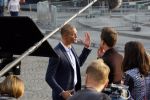 Amsterdam 30 september 2014
Kelly Kruger, Darin Brooks, Kim Matula, Scott Clifton, Ashleigh Brewer en Ferry Doedens uit de Amerikaanse soapserie The Bold and the Beautiful tijdens opnames op de dam in Amsterdam.