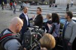Amsterdam 30 september 2014
Kelly Kruger, Darin Brooks, Kim Matula, Scott Clifton, Ashleigh Brewer en Ferry Doedens uit de Amerikaanse soapserie The Bold and the Beautiful tijdens opnames op de dam in Amsterdam.