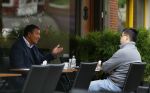 Amsterdam 8 oktober 2014
Henk ten Cate op terras bij v Dam
