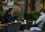 Amsterdam 8 oktober 2014
Henk ten Cate op terras bij v Dam