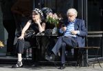 Amsterdam 4 oktober 2014
Henk v d Meijden en zijn vrouw Monica Strotman op terras in amstetrdam zuid.