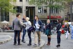 Amsterdam 30 september 2014
Kelly Kruger, Darin Brooks, Kim Matula, Scott Clifton, Ashleigh Brewer en Ferry Doedens uit de Amerikaanse soapserie The Bold and the Beautiful tijdens opnames op de dam in Amsterdam.