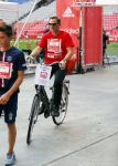 Amsterdam 12 oktober 2014
Rene Froger loopt met zoon Danny beste vriend Frank Schmitt de ajax loop ter voorbereiding op de New York marathon. Ronald de Boer