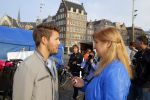 Amsterdam 30 september 2014
Kelly Kruger, Darin Brooks, Kim Matula, Scott Clifton, Ashleigh Brewer en Ferry Doedens uit de Amerikaanse soapserie The Bold and the Beautiful tijdens opnames op de dam in Amsterdam.
