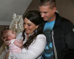 Nijmegen, 18 Oktober 2014
Sieneke met haar man Jan en baby Rosalie van 6 weken oud.
Foto Peter Smulders BV