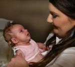 Nijmegen, 18 Oktober 2014
Sieneke met haar man Jan en baby Rosalie van 6 weken oud.
Foto Peter Smulders BV