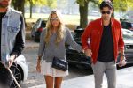 Hamburg 3 oktober 2014
Sylvie Meis verlaat haar appartement met haar nieuwe vriend Samuel Deutsch om te gaan lunchen in een restaurant.