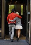 Hamburg 3 oktober 2014
Sylvie Meis verlaat haar appartement met haar nieuwe vriend Samuel Deutsch om te gaan lunchen in een restaurant.